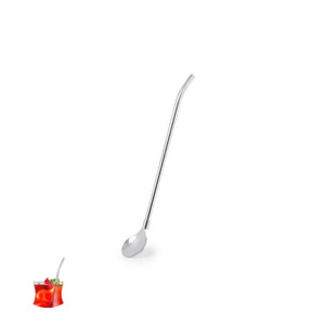 Bastoncino da Cocktail Cannuccia Noro color argento - personalizzabile con logo