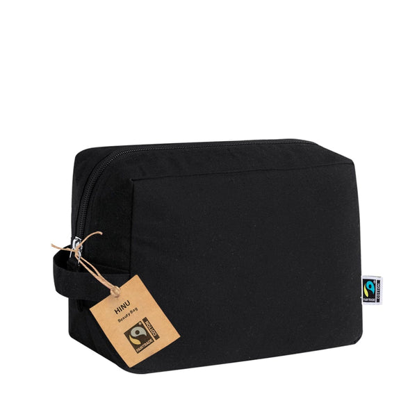 Beauty Case Hinu Fairtrade nero - personalizzabile con logo