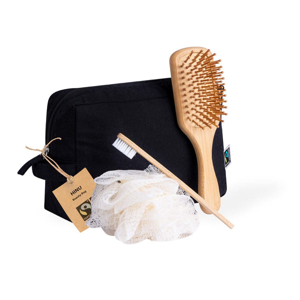Beauty Case Hinu Fairtrade nero - personalizzabile con logo