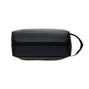 Beauty case in 600D RPET con rivestimento in PU Nero - personalizzabile con logo
