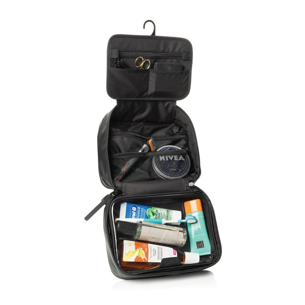 Beauty case multifunzionale Swiss Peak OSLO RCS nero - personalizzabile con logo