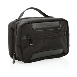 Beauty case RPET AWARE™ Swiss Peak Voyager nero - personalizzabile con logo