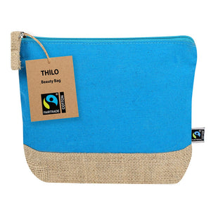 Beauty Case Thilo Fairtrade azzurro - personalizzabile con logo