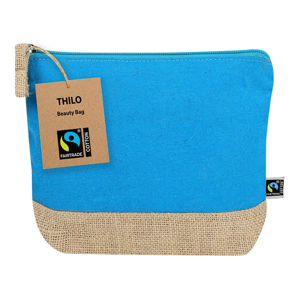 Beauty Case Thilo Fairtrade azzurro - personalizzabile con logo