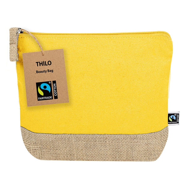 Beauty Case Thilo Fairtrade giallo - personalizzabile con logo