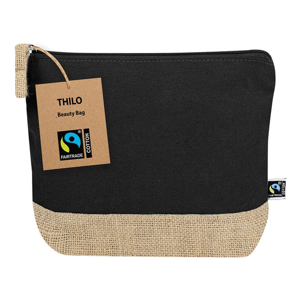 Beauty Case Thilo Fairtrade nero - personalizzabile con logo