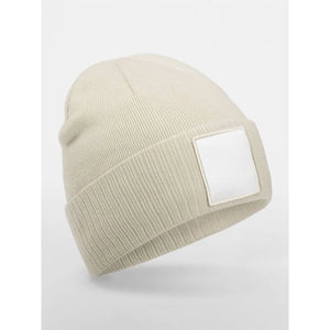 Berretto Appliqué Patch Beanie beige - personalizzabile con logo