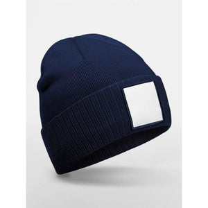 Berretto Appliqué Patch Beanie blu - personalizzabile con logo
