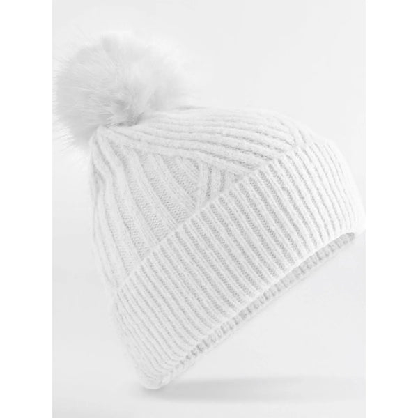 Berretto Berretto Snow Luxe bianco - personalizzabile con logo