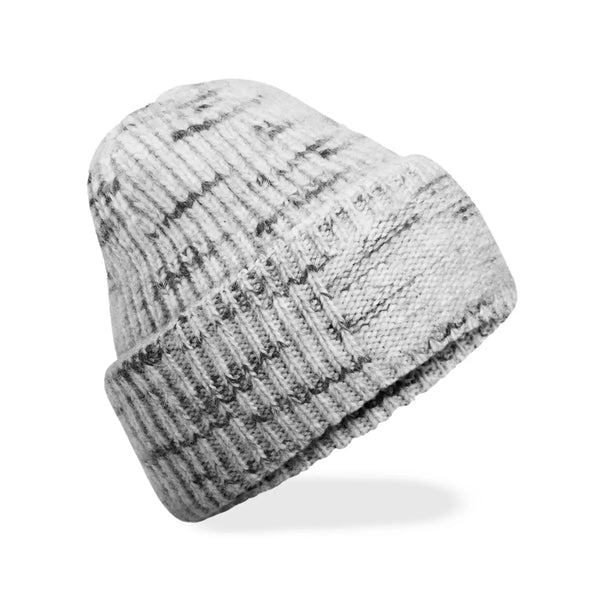 Berretto Chunky Knitted Patch Beanie grigio - personalizzabile con logo