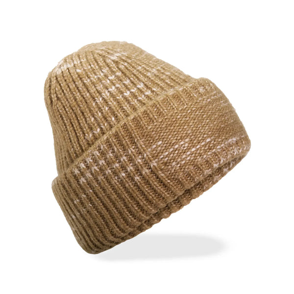 Berretto Chunky Knitted Patch Beanie marrone - personalizzabile con logo