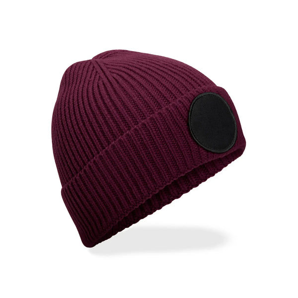 Berretto Circular Fashion Patch Beanie bordeaux - personalizzabile con logo