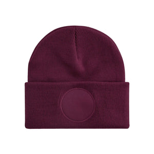 Berretto Circular Patch Beanie bordeaux - personalizzabile con logo