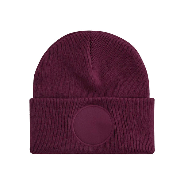 Berretto Circular Patch Beanie bordeaux - personalizzabile con logo