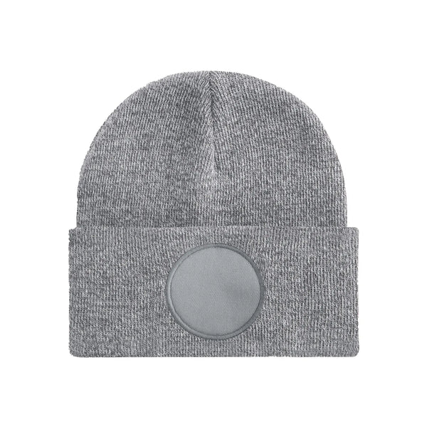 Berretto Circular Patch Beanie heather grey - personalizzabile con logo