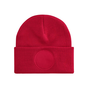 Berretto Circular Patch Beanie rosso - personalizzabile con logo