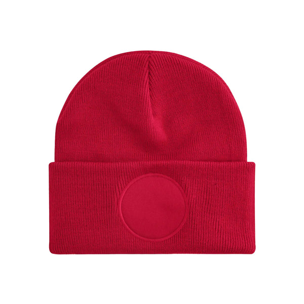 Berretto Circular Patch Beanie rosso - personalizzabile con logo