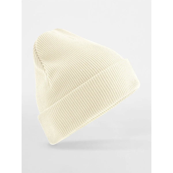 Berretto con risvolto in cotone organico bianco - personalizzabile con logo