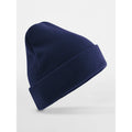 Berretto con risvolto in cotone organico blu - personalizzabile con logo