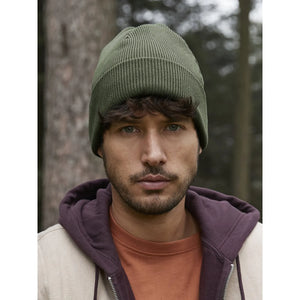 Berretto con risvolto in cotone organico - personalizzabile con logo