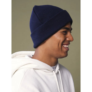 Berretto con risvolto in cotone organico - personalizzabile con logo
