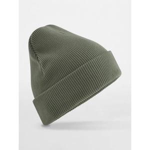 Berretto con risvolto in cotone organico verde - personalizzabile con logo