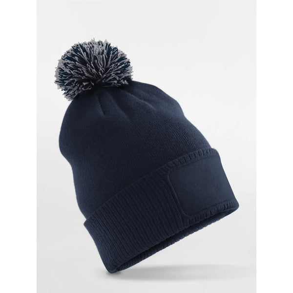 Berretto con toppa Snowstar per bambini blu - personalizzabile con logo