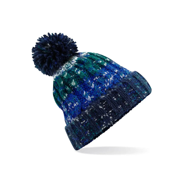 Berretto Corkscrew Pom Pom Beanie blu - personalizzabile con logo