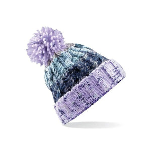 Berretto Corkscrew Pom Pom Beanie viola - personalizzabile con logo