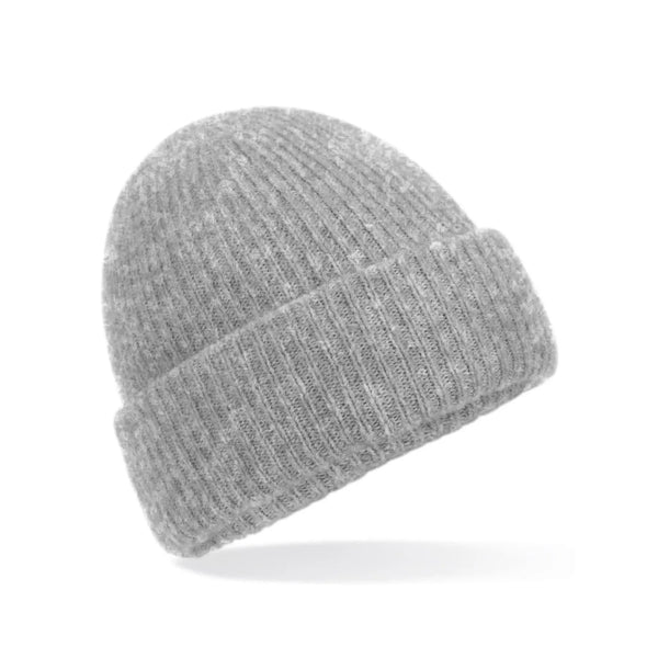 Berretto Cosy Ribbed grigio - personalizzabile con logo