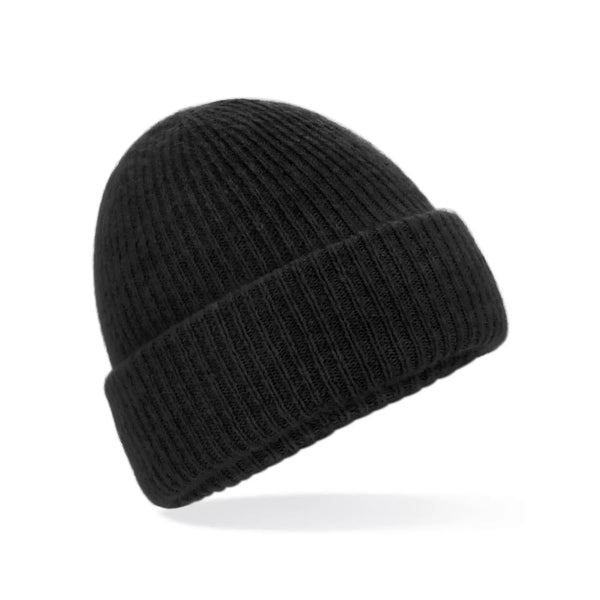 Berretto Cosy Ribbed nero - personalizzabile con logo