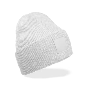 Berretto Deep Cuffed Tonal Patch Beanie grigio - personalizzabile con logo