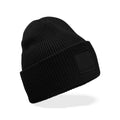 Berretto Deep Cuffed Tonal Patch Beanie nero - personalizzabile con logo