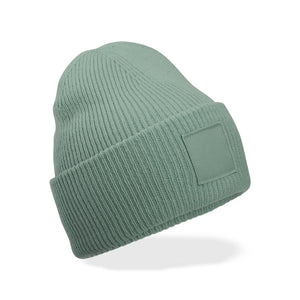 Berretto Deep Cuffed Tonal Patch Beanie verde - personalizzabile con logo