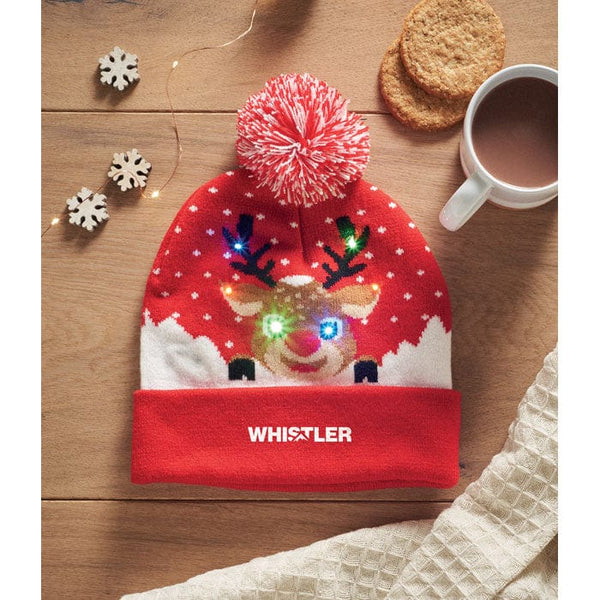Berretto di Natale con LED - personalizzabile con logo