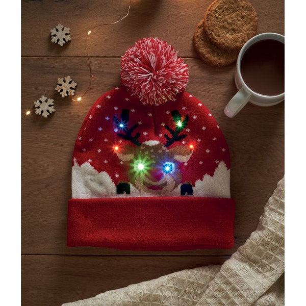 Berretto di Natale con LED - personalizzabile con logo