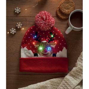 Berretto di Natale con LED - personalizzabile con logo