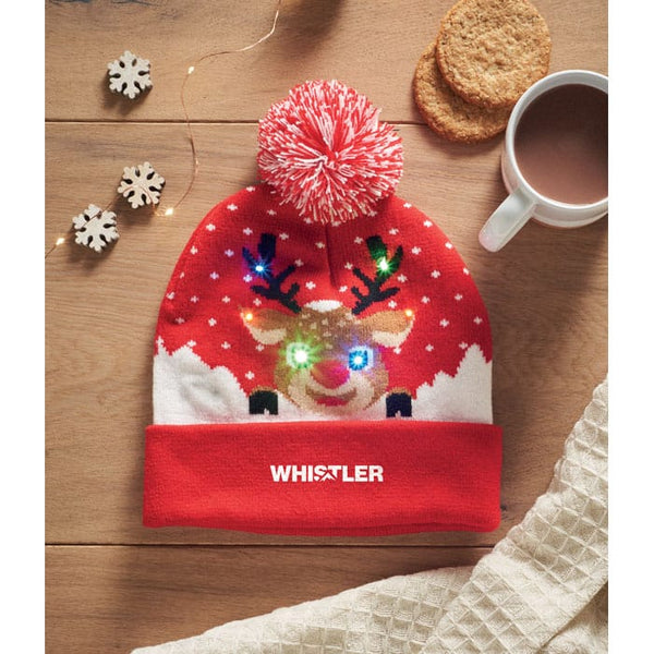 Berretto di Natale con LED - personalizzabile con logo