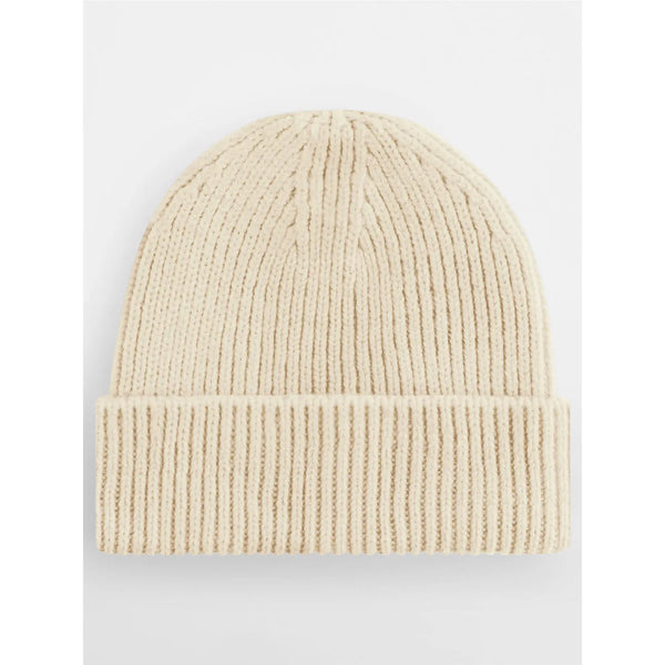Berretto Engineered Knit Ribbed Beanie beige - personalizzabile con logo