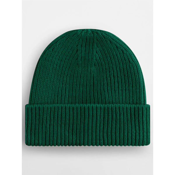 Berretto Engineered Knit Ribbed Beanie verde - personalizzabile con logo