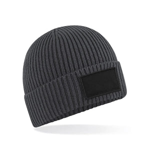 Berretto Fashion Patch Beanie grigio - personalizzabile con logo