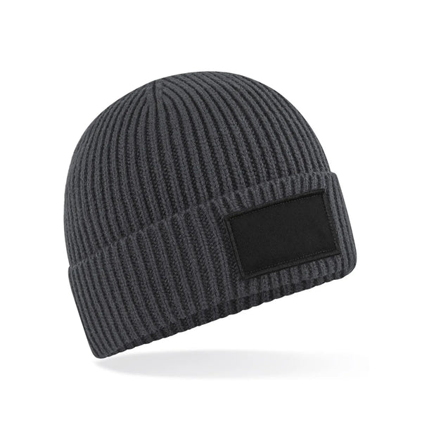 Berretto Fashion Patch Beanie grigio - personalizzabile con logo