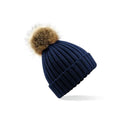 Berretto Fur Pom Pom Chunky Beanie blu - personalizzabile con logo
