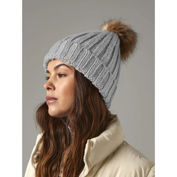 Berretto Fur Pom Pom Chunky Beanie - personalizzabile con logo