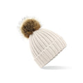 Berretto Fur Pom Pom Chunky Beanie oatmeal - personalizzabile con logo