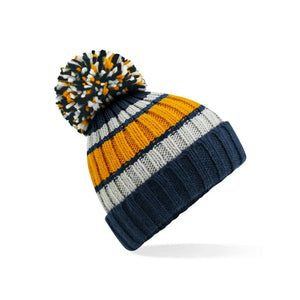 Berretto Hygge Striped Beanie giallo - personalizzabile con logo