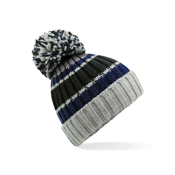 Berretto Hygge Striped Beanie grigio - personalizzabile con logo