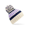 Berretto Hygge Striped Beanie viola - personalizzabile con logo