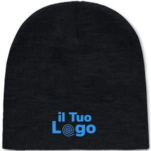 Berretto nero in poliestere RPET - personalizzabile con logo