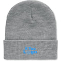 Berretto grigio in RPET con risvolto - personalizzabile con logo